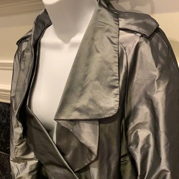 Kenneth Cole New York Metallic Trench Coat - Picture 3 of 12